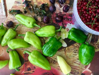 Harvest of berries and vegetables 