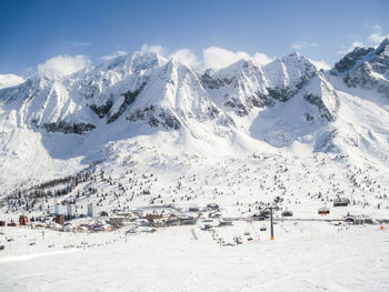 Panoramic view of mountains against sky