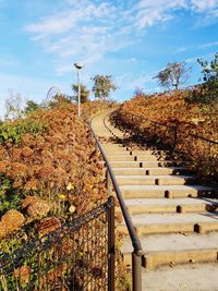 Scenic view of landscape against sky during autumn