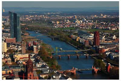 High angle view of city