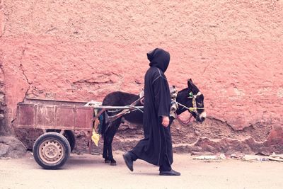 Man with his donkey