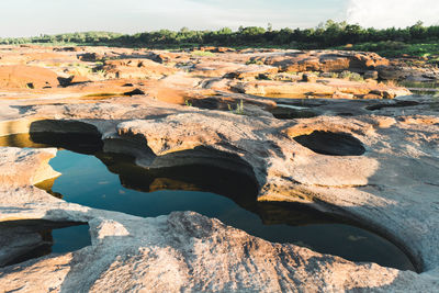 Rock formations on landscape