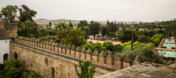 High angle view of defensive walls