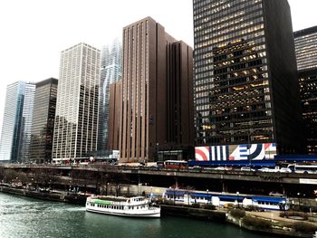 View of skyscrapers in city