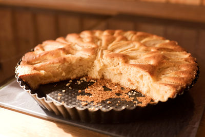 Close-up of bread on table