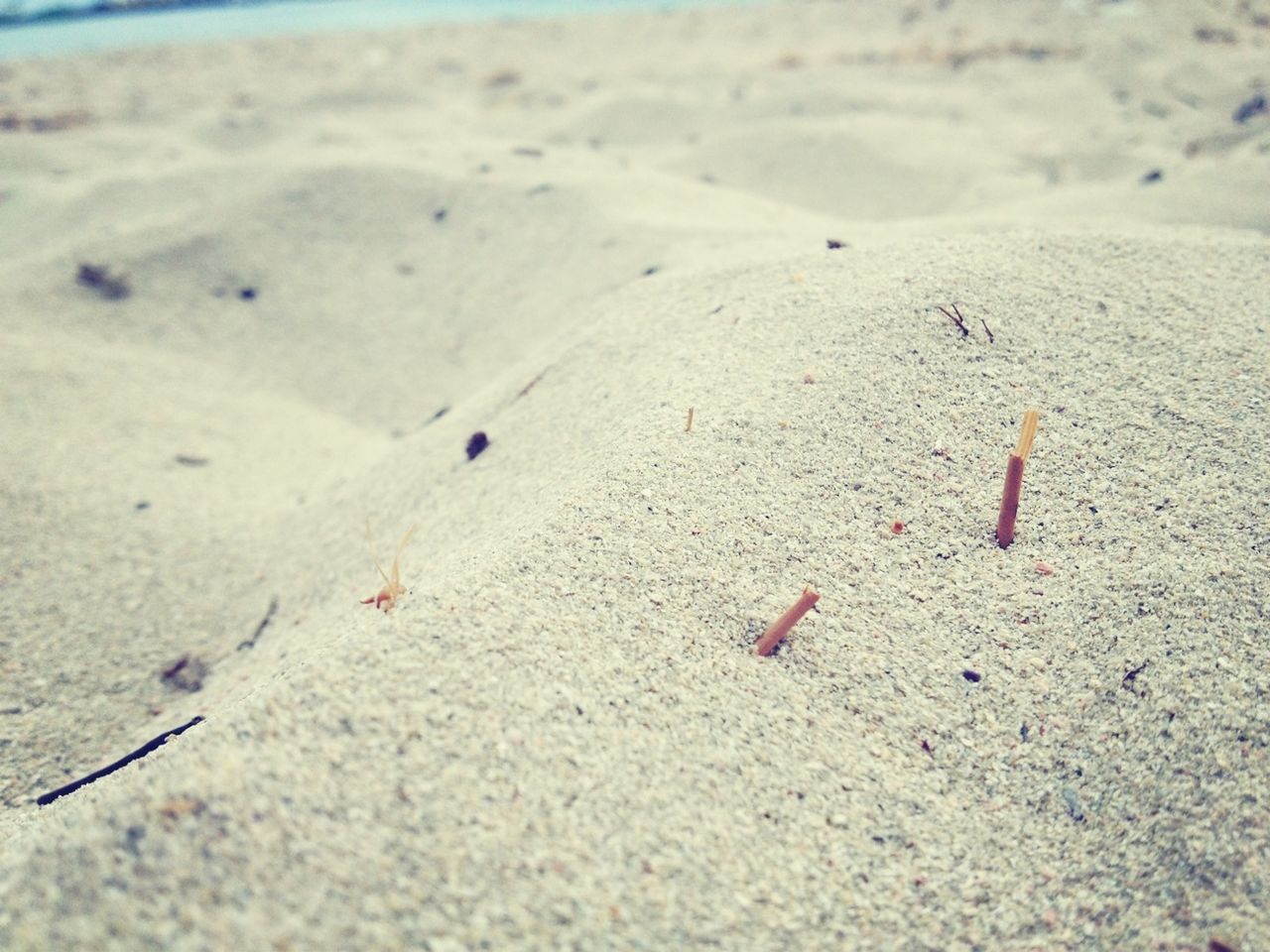 sand, beach, high angle view, close-up, footprint, day, no people, textured, selective focus, shore, ground, heart shape, outdoors, text, red, still life, sunlight, asphalt, communication, identity