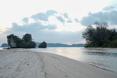 Scenic view of beach against sky