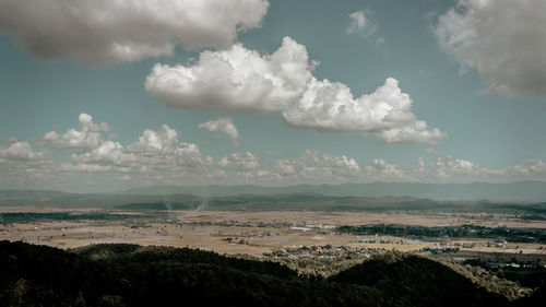 High angle view of landscape against sky