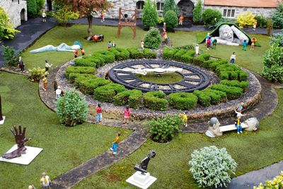 High angle view of people in park