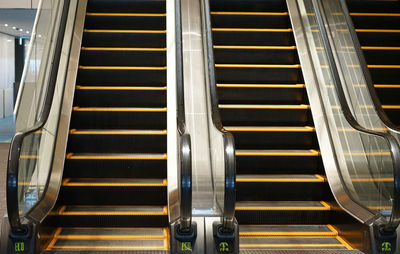 Low angle view of escalator