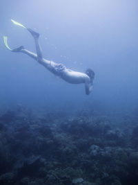 Man swimming in sea