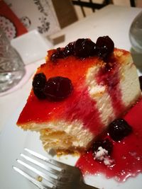 Close-up of cake in plate