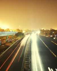 Traffic on road at night