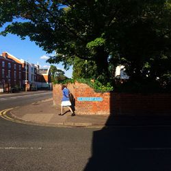 People walking on road