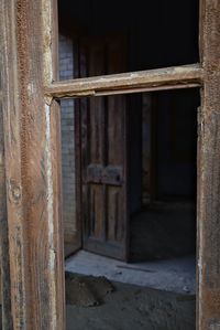 Close-up of abandoned door