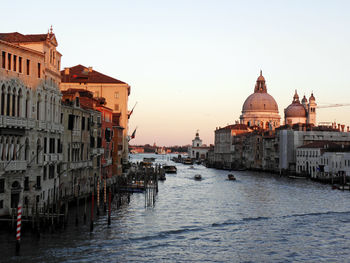 View of buildings in city during winter