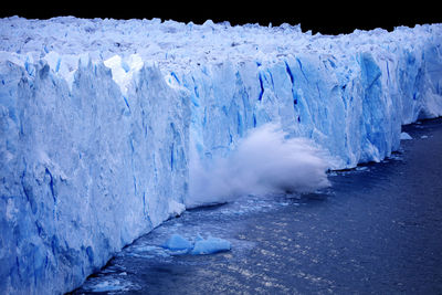 Ice fall, perito moreno glacier, los glaciares national park, santa cruz province, argentina.