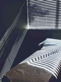 Sunlight falling on bed at home
