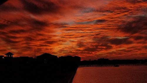 Scenic view of dramatic sky during sunset