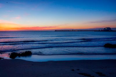 Scenic view of sea at sunset