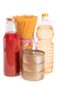 Close-up of food on white background