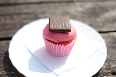 Close-up of cupcakes on table