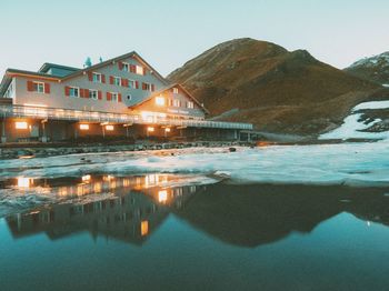 Reflection of buildings in water