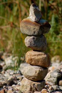 Close-up of stones on stones