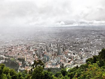 High angle view of cityscape against sky