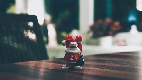 Close-up of figurine toy on table