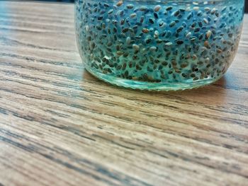 Close-up of food on wooden table