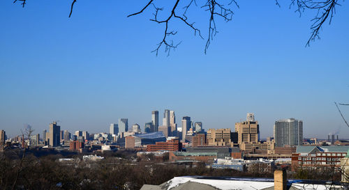 City skyline in winter