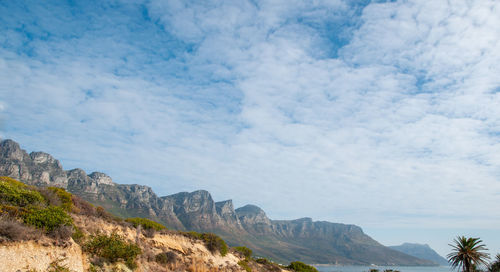 Low angle view of mountain against sky