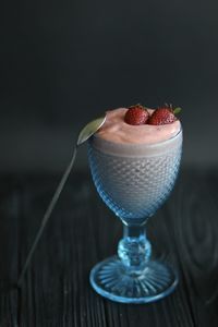 Close-up of dessert on table