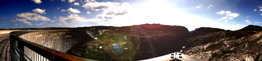 Panoramic view of mountains against sky