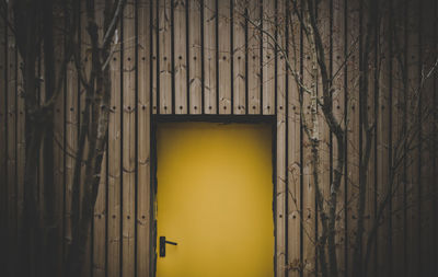 Close-up of yellow door