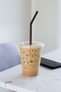 Close-up of coffee on table