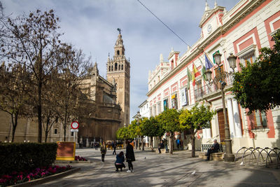 Group of people on city street