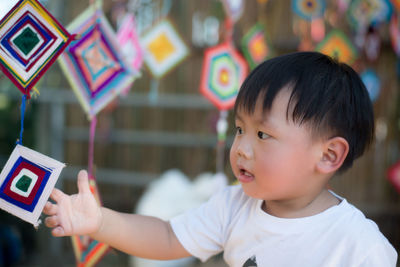 Close-up portrait of cute boy