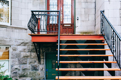 Closed door of building