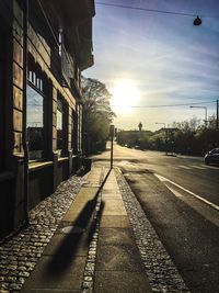 City street at sunset