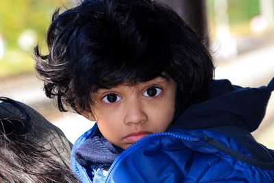 Portrait of cute boy in winter