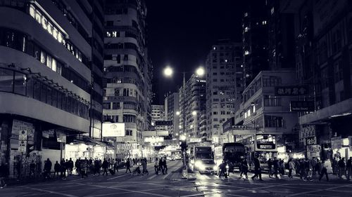 View of city at night