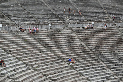 People on steps