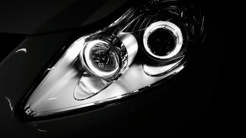 Close-up of car headlight