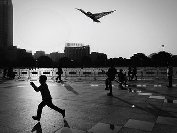 People walking in amusement park