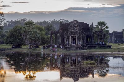 Reflection of built structures in water