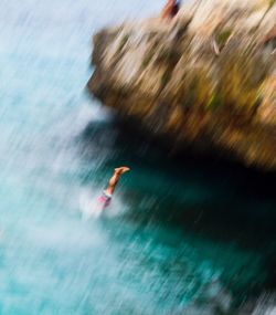 Man surfing in sea