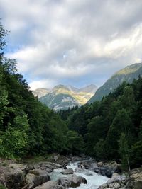 Scenic view of mountains against sky