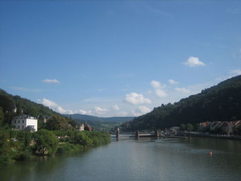 View of lake against cloudy sky